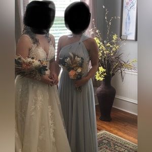 AZAZIE CHARLIZE
A-Line One Shoulder Mesh Floor-Length Dress Mist